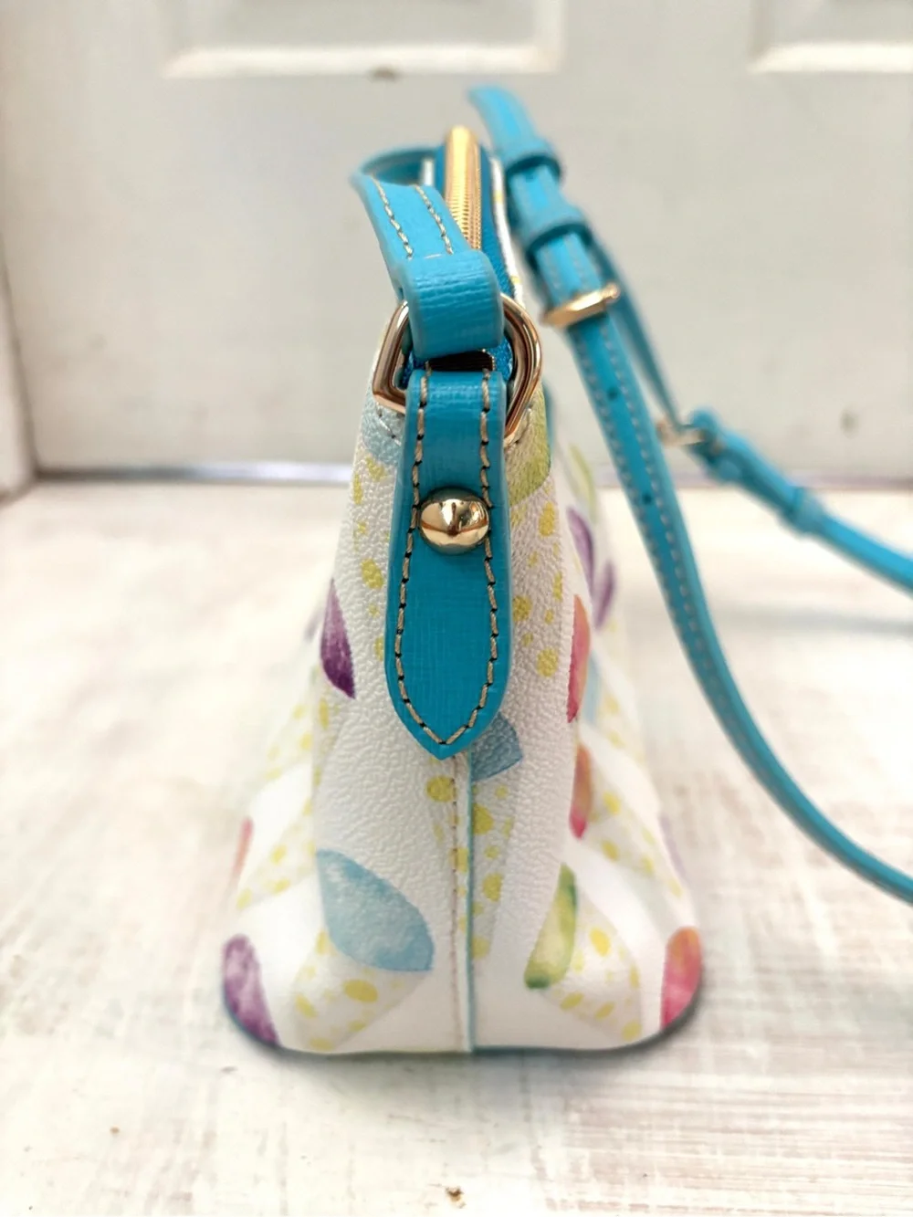 Dooney & Burke Suki Snow Cone Pattern Crossbody Bag Blue Limited Edition